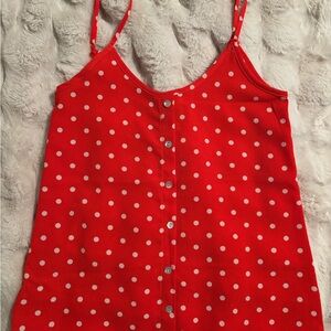 Daytrip Red and White Polka Dot Top